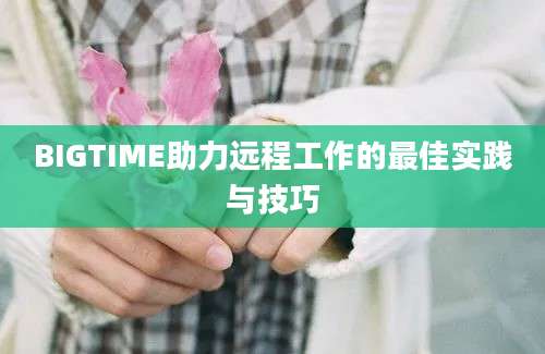 BIGTIME助力远程工作的最佳实践与技巧