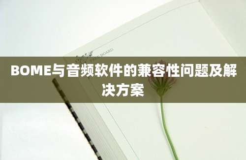BOME与音频软件的兼容性问题及解决方案